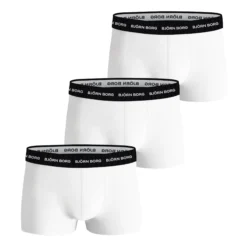 BJØRN BORG Cotton Stretch Trunk Boxer Confezione Da 3 Uomini - Bianco