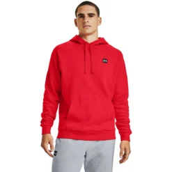 Under Armour Rival Fleece Felpa Con Cappuccio Uomini - Rosso -Vendite Racchette da tennis 07927000 13