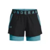 Under Armour Play Up 2in1 Pantaloncini Donna - Nero, Turchese