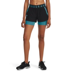 Under Armour Play Up 2in1 Pantaloncini Donna - Nero, Turchese -Vendite Racchette da tennis 08489000 13