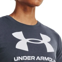 Under Armour Sportstyle Logo Graphic Maglietta Donna - Grigio Scuro -Vendite Racchette da tennis 08491000 16