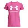 Under Armour Sportstyle Logo Graphic Maglietta Donna - Rosa, Bianco