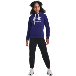 Under Armour Rival Logo Felpa Con Cappuccio Donna - Blu Scuro, Bianco -Vendite Racchette da tennis 08495000 15