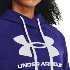 Under Armour Rival Logo Felpa Con Cappuccio Donna - Blu Scuro, Bianco -Vendite Racchette da tennis 08495000 16