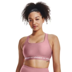 Under Armour Crossback Mid Reggiseni Sportivi Donna - Rosa -Vendite Racchette da tennis 08502000 13