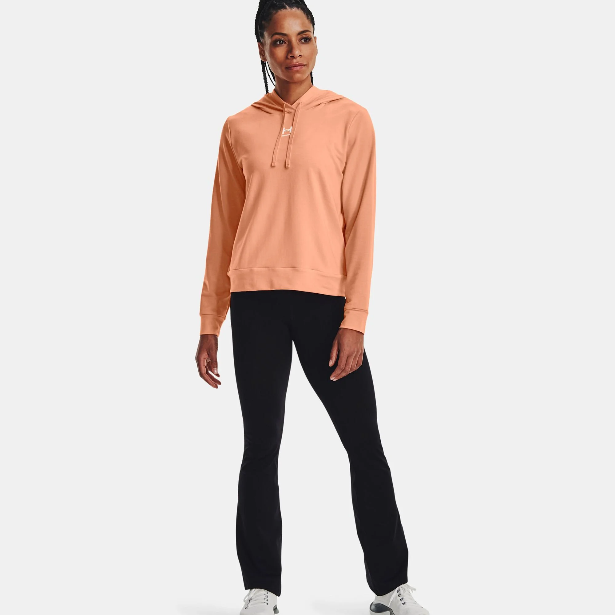 Under Armour Rival Terry Felpa Con Cappuccio Donna - Albicocca 6 Under Armour Rival Terry Felpa Con Cappuccio Donna - Albicocca - immagine 6