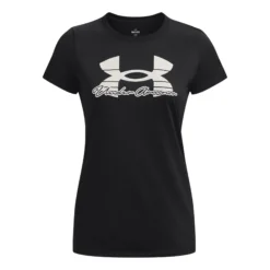 Under Armour Tech Solid Script Graphic Maglietta Donna - Nero, Bianco
