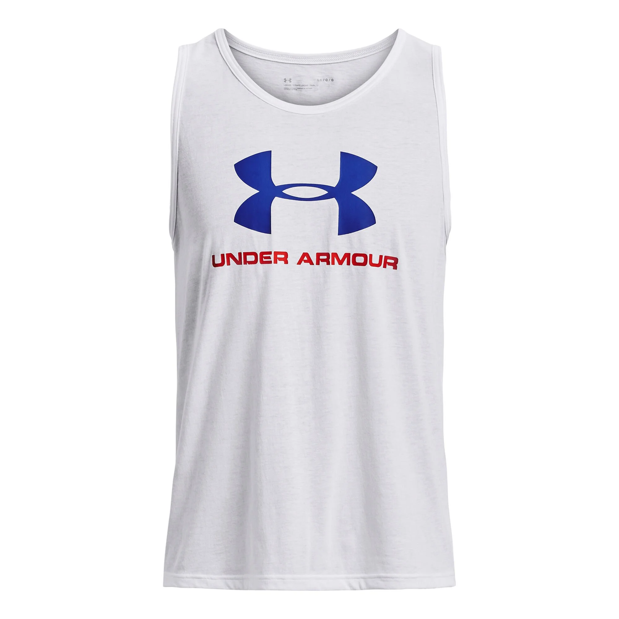 Under Armour Sportstyle Logo Graphic Canottiera Uomini - Bianco, Blu 1 Under Armour Sportstyle Logo Graphic Canottiera Uomini - Bianco, Blu