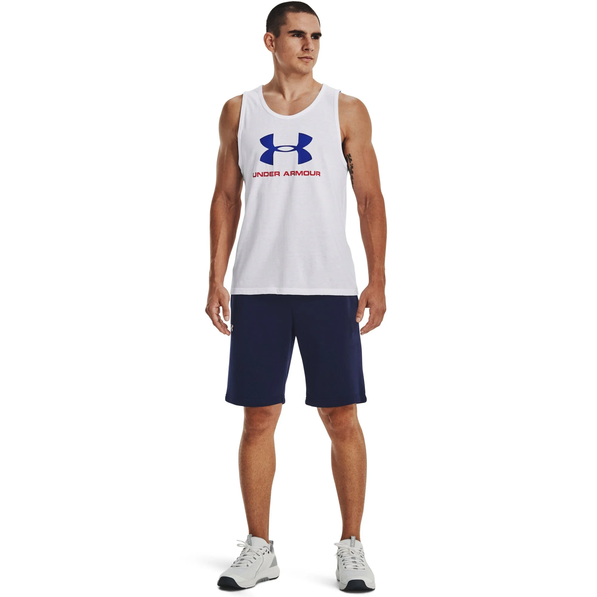 Under Armour Sportstyle Logo Graphic Canottiera Uomini - Bianco, Blu 5 Under Armour Sportstyle Logo Graphic Canottiera Uomini - Bianco, Blu - immagine 5
