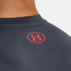 Under Armour Heatgear Novelty Maglietta Uomini - Grigio Scuro, Arancione -Vendite Racchette da tennis 08561000 17
