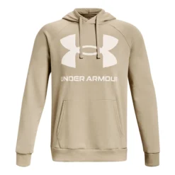 Under Armour Rival Big Logo Felpa Con Cappuccio Uomini - Beige