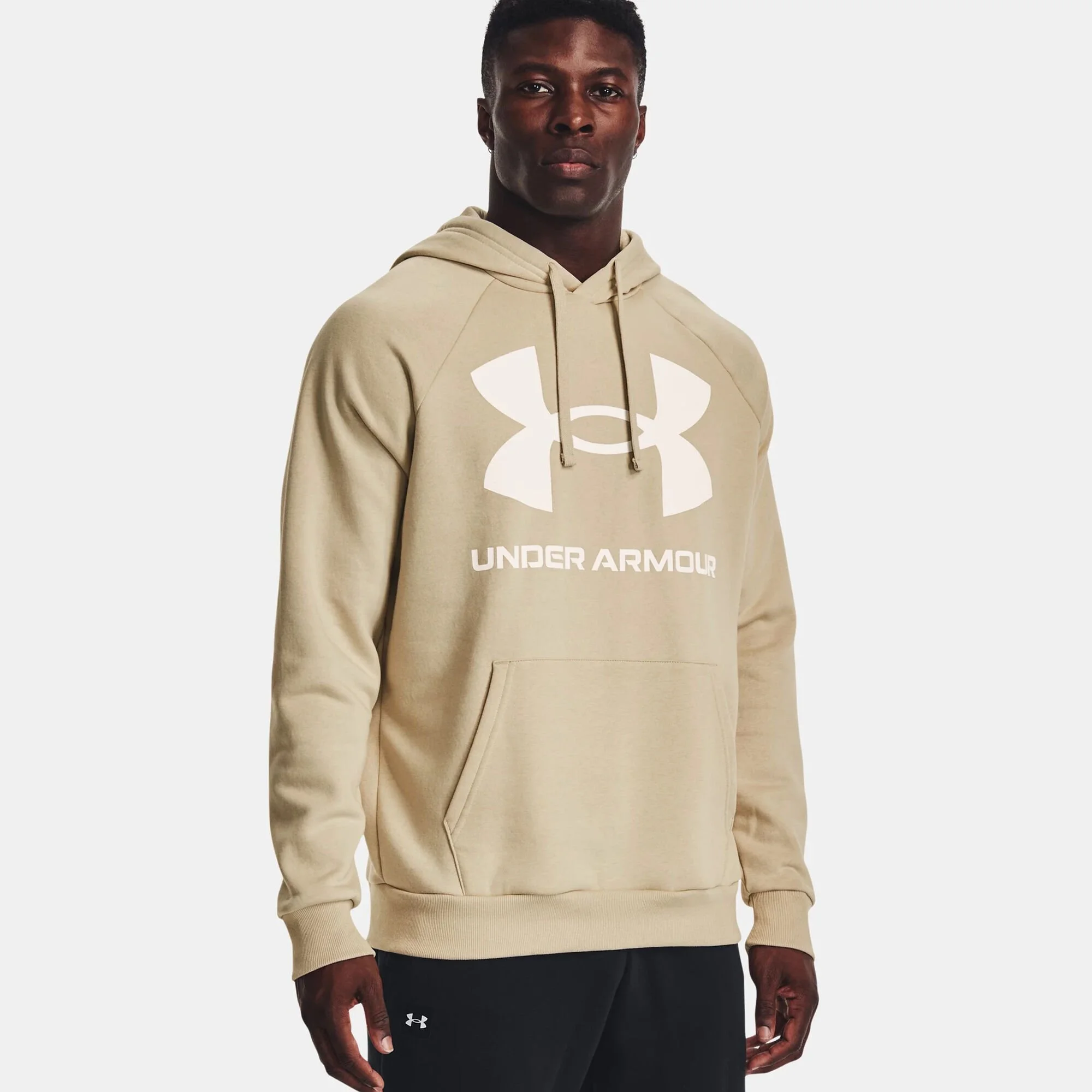 Under Armour Rival Big Logo Felpa Con Cappuccio Uomini - Beige 3 Under Armour Rival Big Logo Felpa Con Cappuccio Uomini - Beige - immagine 3