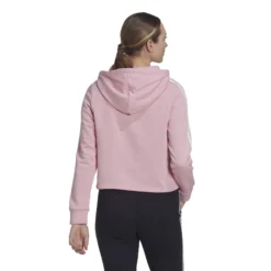 ADIDAS 3 Stripes French Terry Cropped Felpa Con Cappuccio Donna - Rosa, Bianco 7 ADIDAS 3 Stripes French Terry Cropped Felpa Con Cappuccio Donna - Rosa, Bianco -Vendite Racchette da tennis 17277000 14