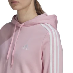 ADIDAS 3 Stripes French Terry Cropped Felpa Con Cappuccio Donna - Rosa, Bianco 8 ADIDAS 3 Stripes French Terry Cropped Felpa Con Cappuccio Donna - Rosa, Bianco -Vendite Racchette da tennis 17277000 16
