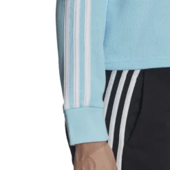 ADIDAS 3 Stripes French Terry Cropped Felpa Con Cappuccio Donna - Blu Chiaro 11 ADIDAS 3 Stripes French Terry Cropped Felpa Con Cappuccio Donna - Blu Chiaro -Vendite Racchette da tennis 17278000 17