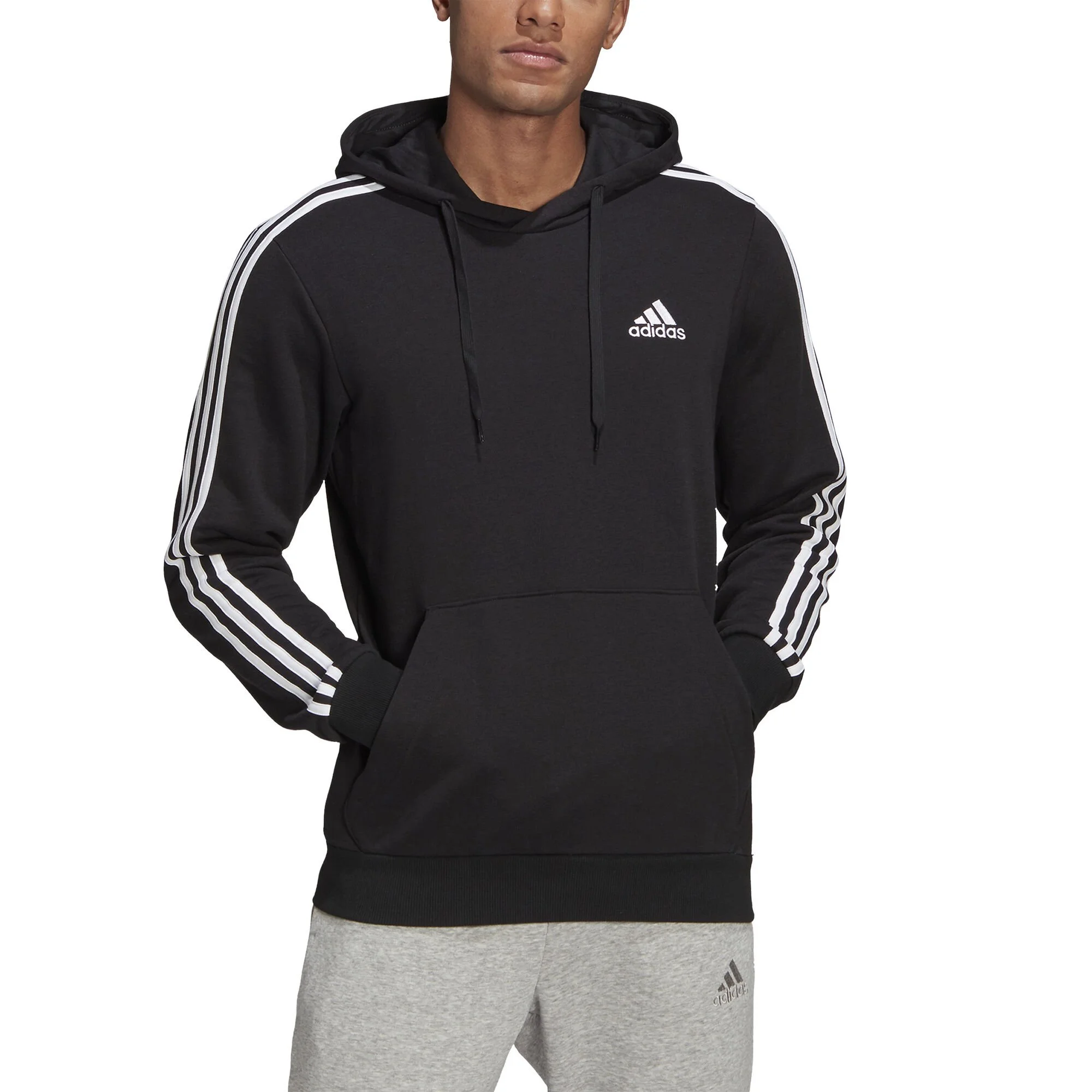 ADIDAS 3 Stripes French Terry Felpa Con Cappuccio Uomini - Nero 6 ADIDAS 3 Stripes French Terry Felpa Con Cappuccio Uomini - Nero - immagine 6