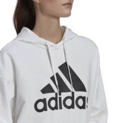 ADIDAS Essentials Logo Boyfriend Fleece Felpa Con Cappuccio Donna - Bianco -Vendite Racchette da tennis 17732000 17