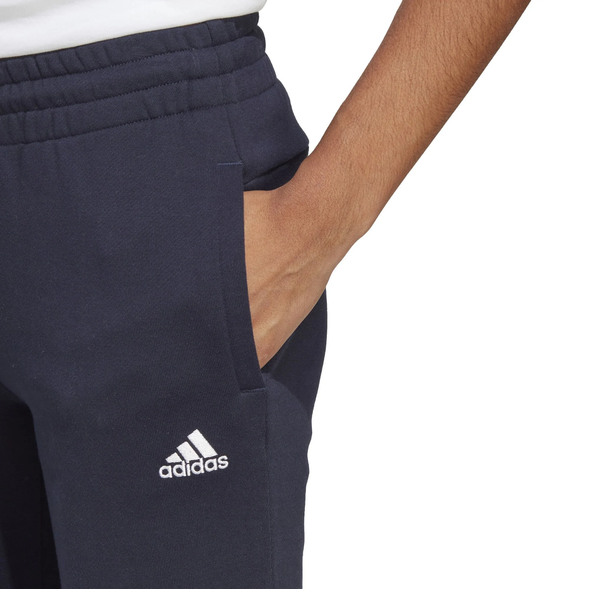 ADIDAS Essentials Linear French Terry Cuffed Pantalone Da Allenamento Donna - Blu Scuro, Bianco 3 ADIDAS Essentials Linear French Terry Cuffed Pantalone Da Allenamento Donna - Blu Scuro, Bianco - immagine 3