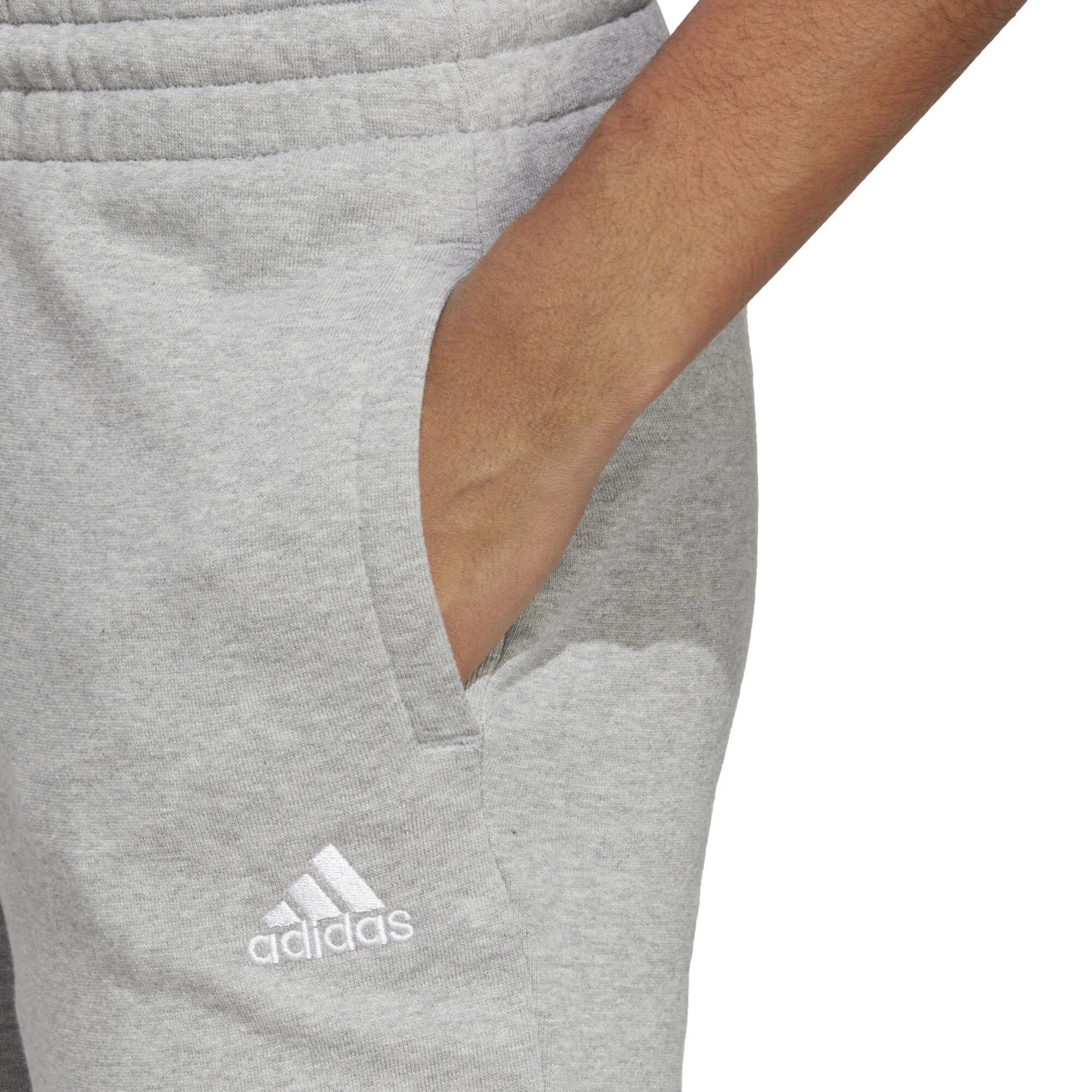 ADIDAS Essentials Linear French Terry Cuffed Pantalone Da Allenamento Donna - Grigio Chiaro, Bianco 3 ADIDAS Essentials Linear French Terry Cuffed Pantalone Da Allenamento Donna - Grigio Chiaro, Bianco - immagine 3