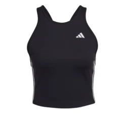 ADIDAS AEROREADY Made For Training 3-Stripes Crop Canottiera Donna - Nero, Bianco