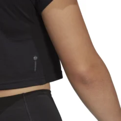 ADIDAS Essentials AEROREADY Train 3 Bar Logo Crop Maglietta Donna - Nero -Vendite Racchette da tennis 17844000 17