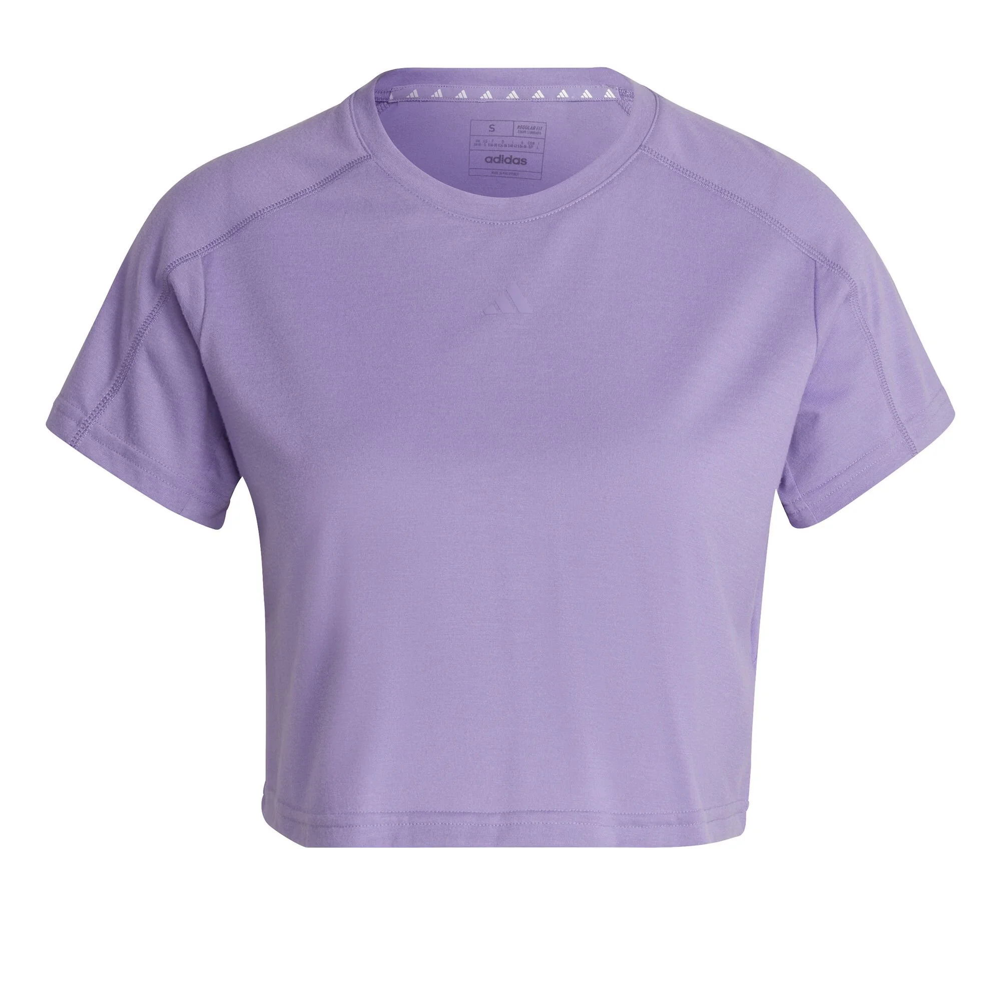 ADIDAS Essentials AEROREADY Train 3 Bar Logo Crop Maglietta Donna - Lilla 1 ADIDAS Essentials AEROREADY Train 3 Bar Logo Crop Maglietta Donna - Lilla