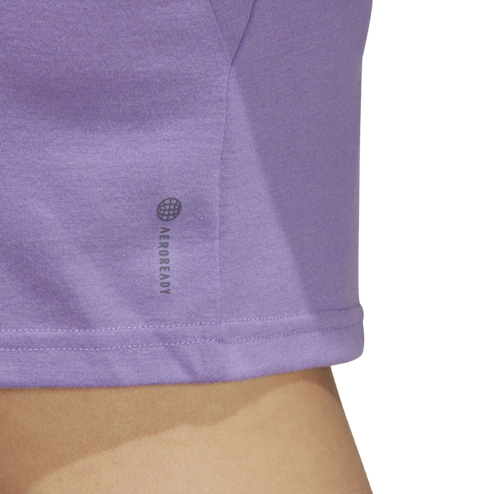 ADIDAS Essentials AEROREADY Train 3 Bar Logo Crop Maglietta Donna - Lilla 6 ADIDAS Essentials AEROREADY Train 3 Bar Logo Crop Maglietta Donna - Lilla - immagine 6