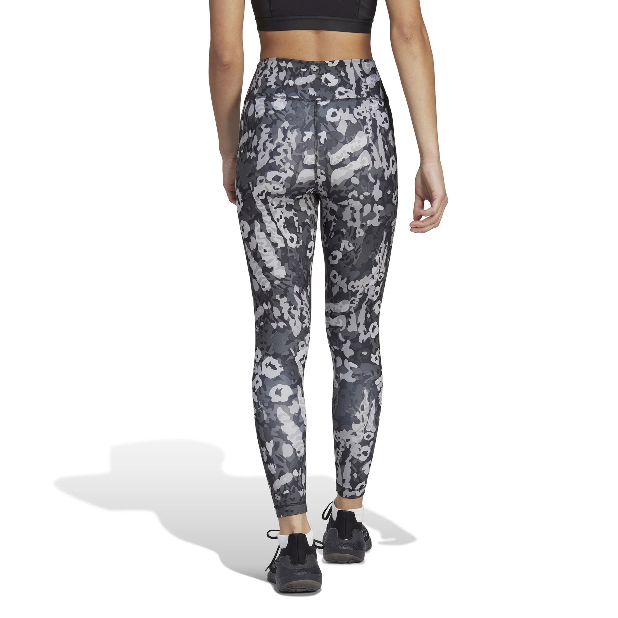 ADIDAS Essentials Train Printed High-Waisted Calzamaglia Donna - Grigio Scuro, Bianco 3 ADIDAS Essentials Train Printed High-Waisted Calzamaglia Donna - Grigio Scuro, Bianco - immagine 3