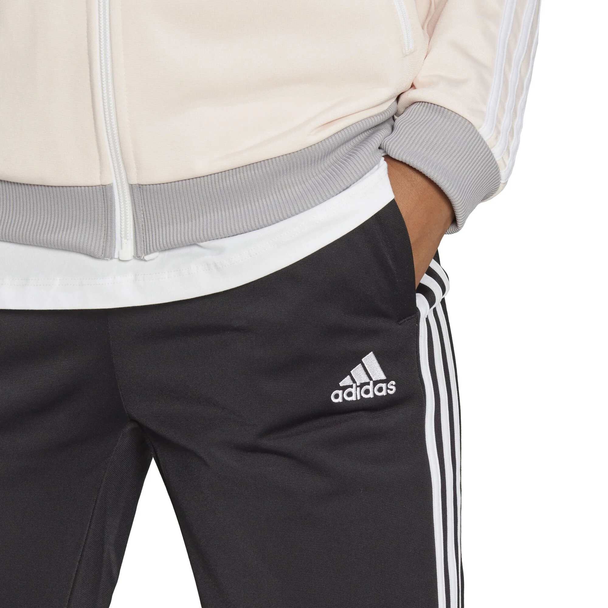 ADIDAS Essentials 3-Stripes Tuta Da Allenamento Donna - Nero, Crema 7 ADIDAS Essentials 3-Stripes Tuta Da Allenamento Donna - Nero, Crema - immagine 7