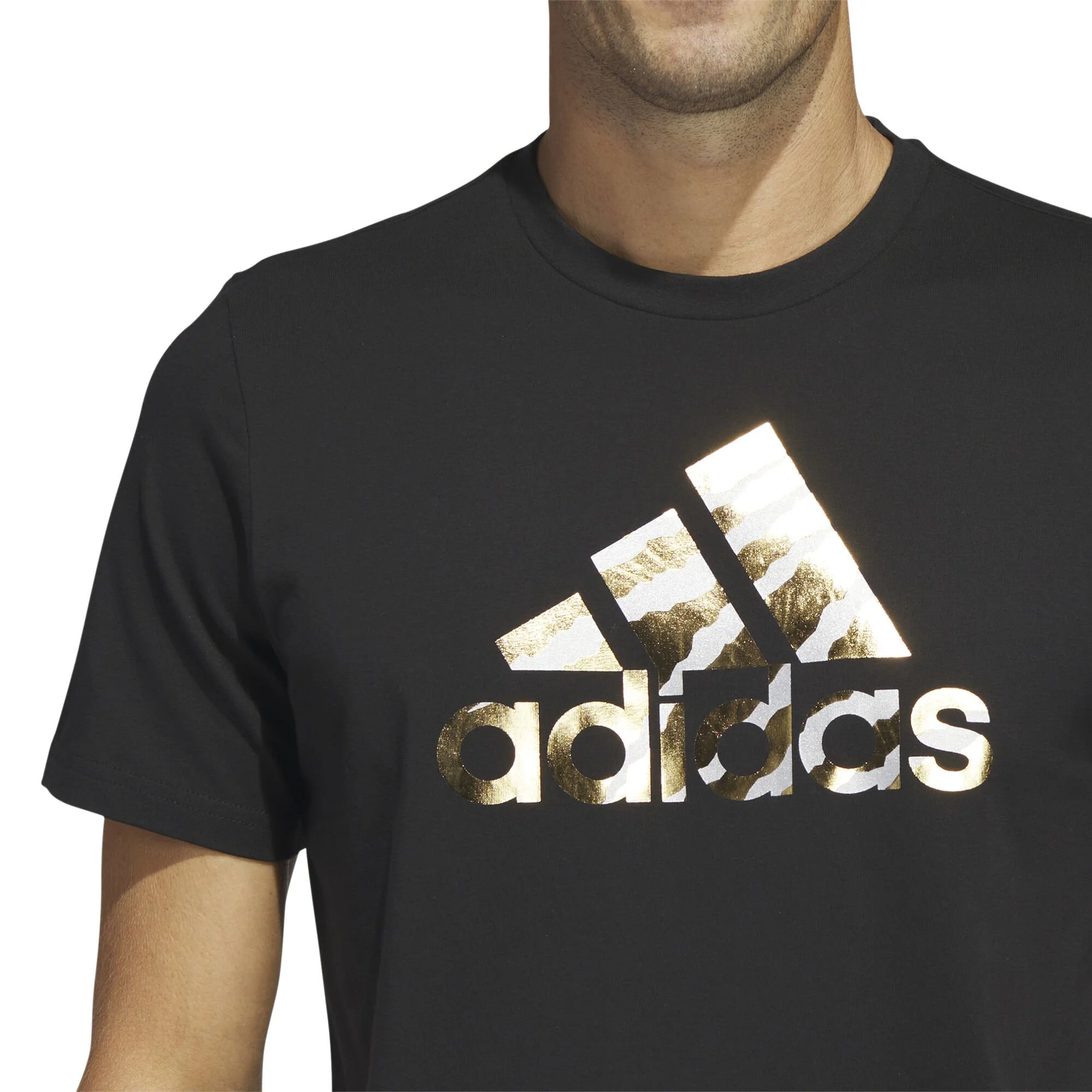 ADIDAS Power Logo Foil Maglietta Uomini - Nero, Beige 4 ADIDAS Power Logo Foil Maglietta Uomini - Nero, Beige - immagine 4