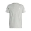 ADIDAS Essentials Single Jersey 3-Stripes Maglietta Uomini - Grigio Chiaro, Bianco