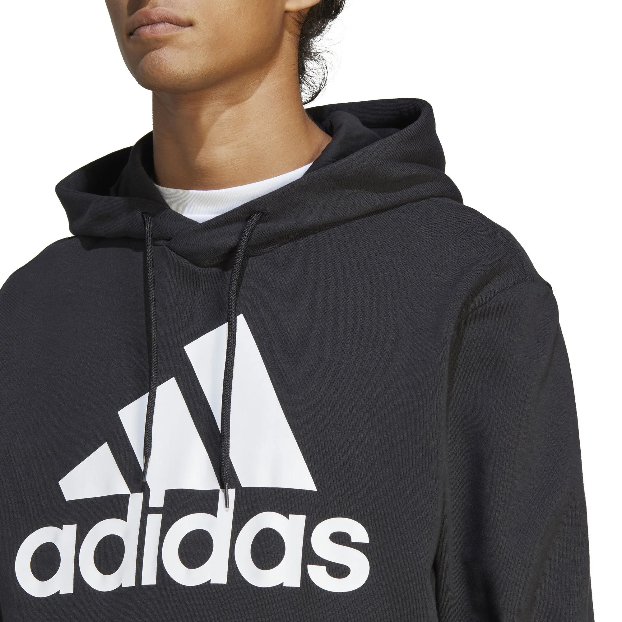 ADIDAS Essentials French Terry Big Logo Felpa Con Cappuccio Uomini - Nero, Bianco 5 ADIDAS Essentials French Terry Big Logo Felpa Con Cappuccio Uomini - Nero, Bianco - immagine 5