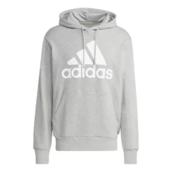 ADIDAS Essentials French Terry Big Logo Felpa Con Cappuccio Uomini - Grigio Chiaro, Bianco