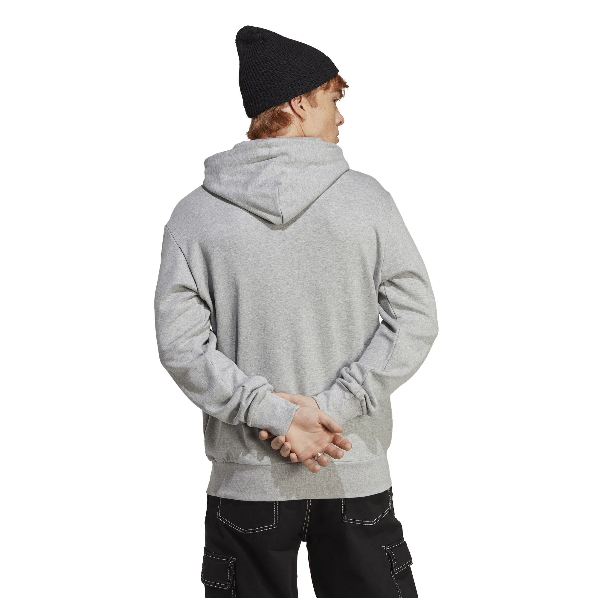 ADIDAS Essentials French Terry Big Logo Felpa Con Cappuccio Uomini - Grigio Chiaro, Bianco 3 ADIDAS Essentials French Terry Big Logo Felpa Con Cappuccio Uomini - Grigio Chiaro, Bianco - immagine 3