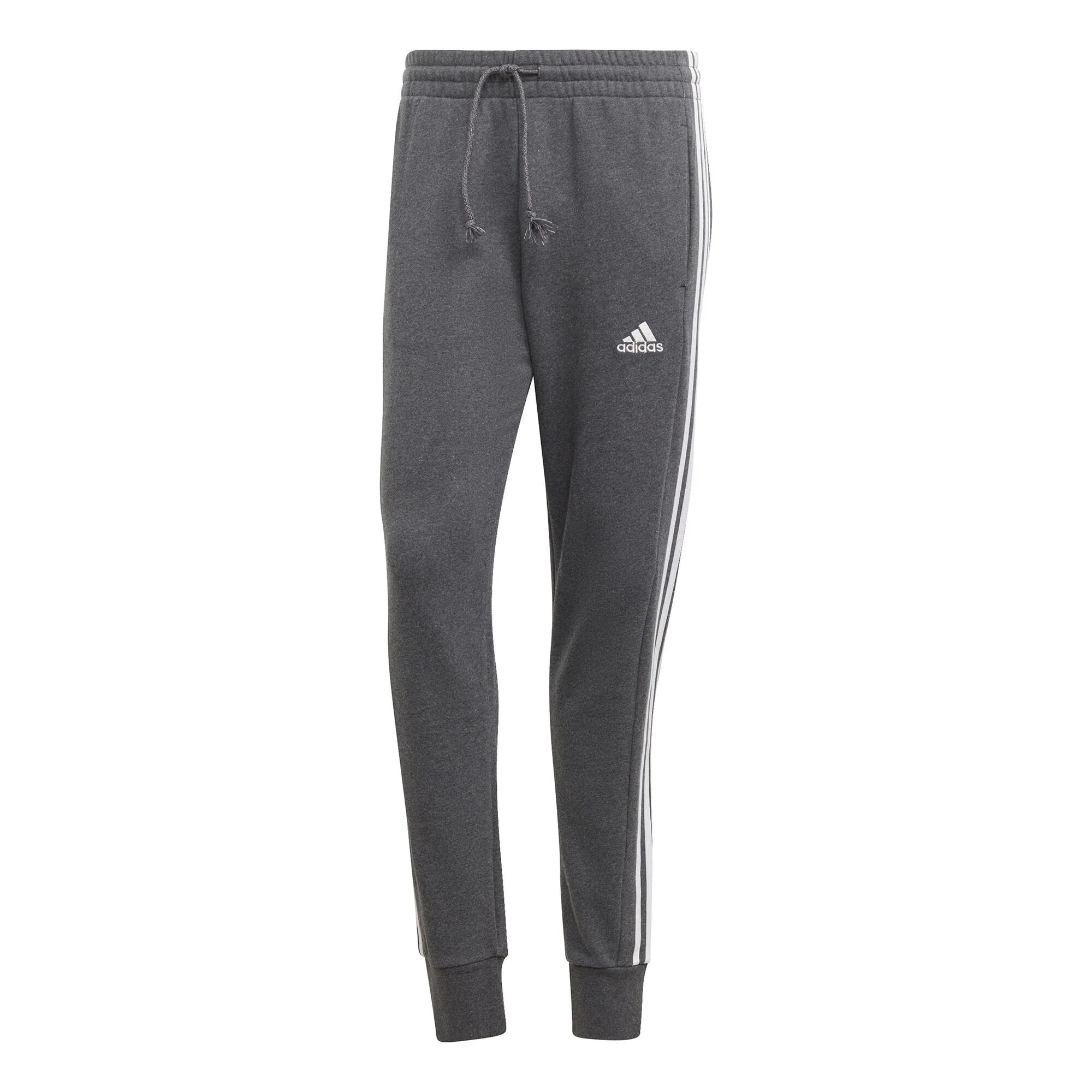 ADIDAS Essentials French Terry Tapered Cuff 3-Stripes Pantalone Da Allenamento Uomini - Grigio, Bianco 1 ADIDAS Essentials French Terry Tapered Cuff 3-Stripes Pantalone Da Allenamento Uomini - Grigio, Bianco