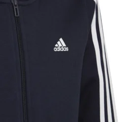 ADIDAS 3-Stripes Fleece Full-Zip Felpa Ragazzi - Blu Scuro, Bianco -Vendite Racchette da tennis 18065000 12