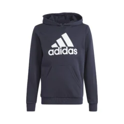 ADIDAS Big Logo Cotton Felpa Con Cappuccio Ragazzi - Blu Scuro, Bianco