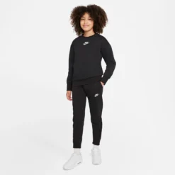 Nike Sportswear Club Fleece Crrew Felpa Ragazze - Nero, Bianco -Vendite Racchette da tennis 54303000 15