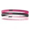 Nike Elastic 2.0 Fascia Per Capelli Confezione Da 3 - Rosa, Multicolore
