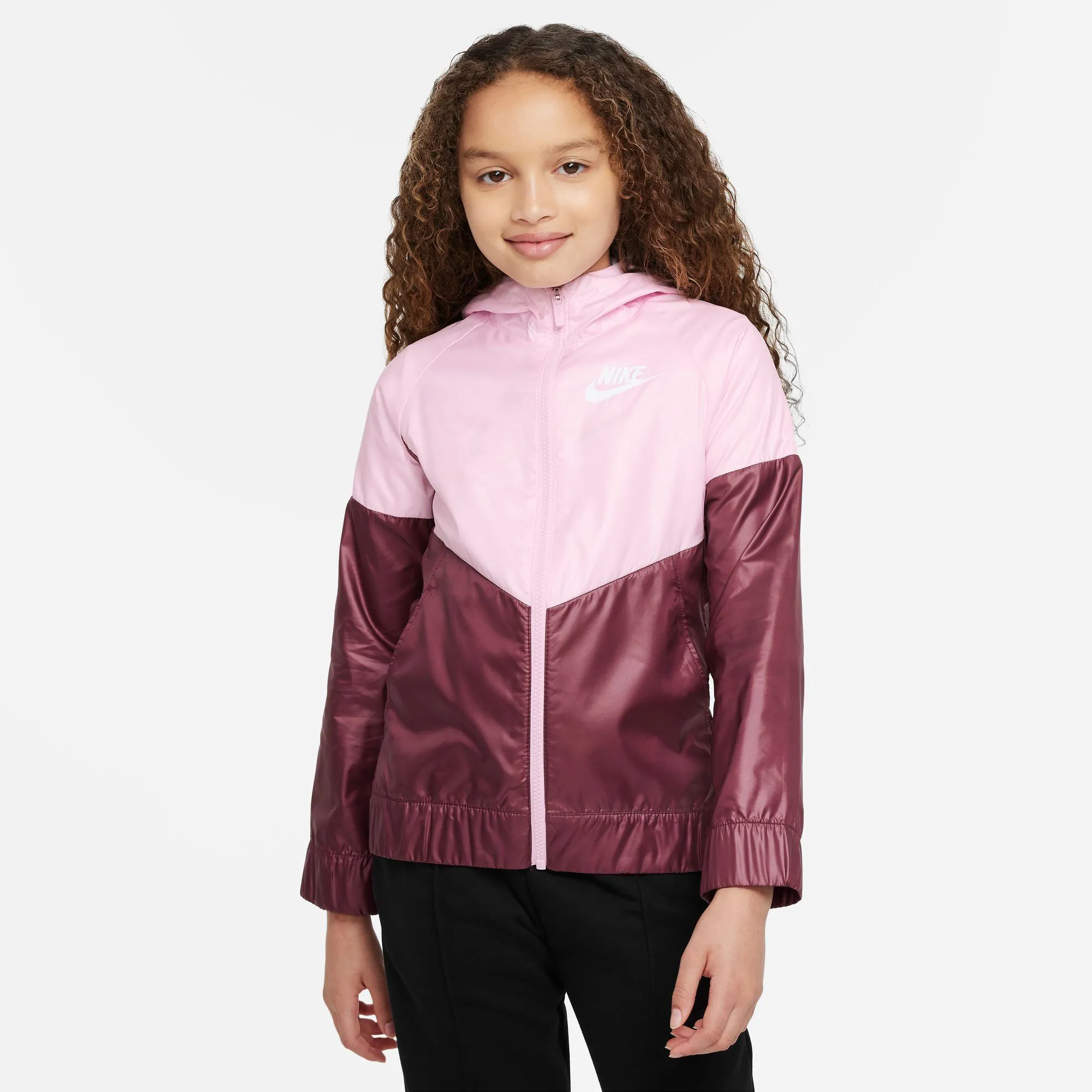 Nike Sportswear Windrunner Giacca Da Allenamento Ragazze - Rosso Scuro, Rosa 3 Nike Sportswear Windrunner Giacca Da Allenamento Ragazze - Rosso Scuro, Rosa - immagine 3