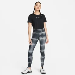 Nike Dri-Fit One Luxe Mid-Rise All Over Print Calzamaglia Donna - Nero, Grigio -Vendite Racchette da tennis 55882000 19
