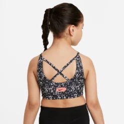 Nike Dri-Fit Icon Indy All Over Print Reggiseni Sportivi Bambini - Nero, Bianco -Vendite Racchette da tennis 56075000 16
