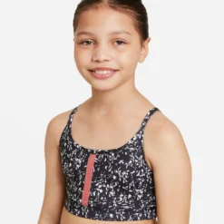 Nike Dri-Fit Icon Indy All Over Print Reggiseni Sportivi Bambini - Nero, Bianco -Vendite Racchette da tennis 56075000 17