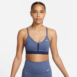 Nike Dri-Fit Indy V-Neck Reggiseni Sportivi Donna - Blu Scuro -Vendite Racchette da tennis 56664000 13