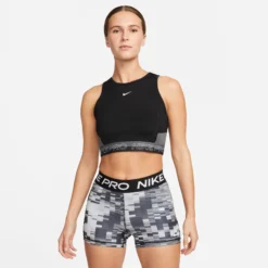 Nike Dri-Fit Performance Cropped Canottiera Donna - Nero, Grigio -Vendite Racchette da tennis 56703000 13