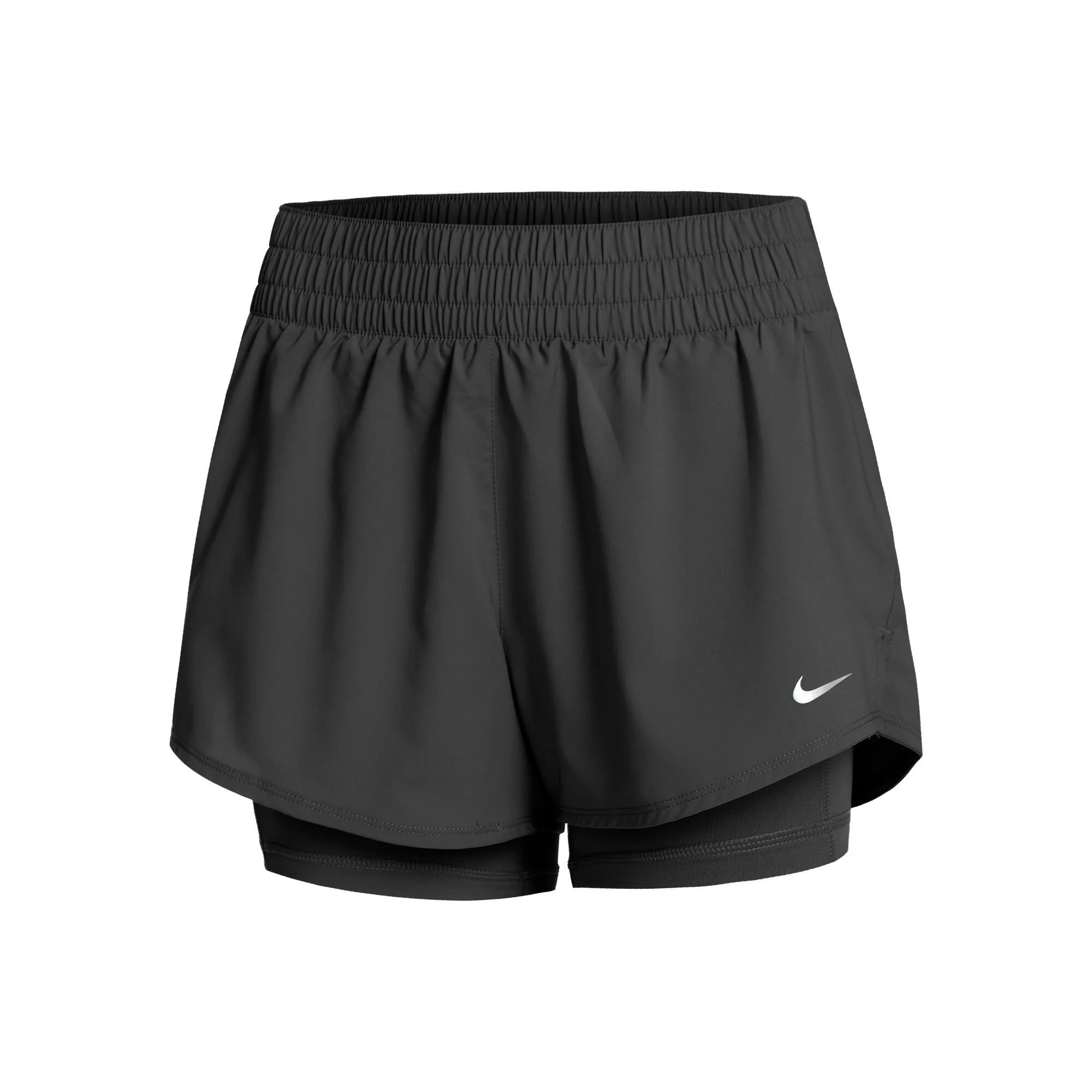 Nike Dri-Fit One MR 3in 2in1 Pantaloncino Attillato Donna - Nero 1 Nike Dri-Fit One MR 3in 2in1 Pantaloncino Attillato Donna - Nero