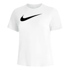 Nike Dri-Fit Swoosh Maglietta Donna - Bianco, Nero
