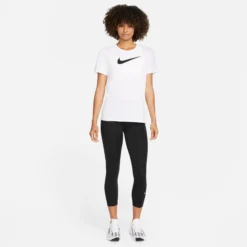 Nike Dri-Fit Swoosh Maglietta Donna - Bianco, Nero -Vendite Racchette da tennis 56721000 15