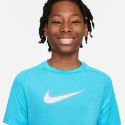 Nike Dri-Fit Graphic Maglietta Ragazzi - Blu Chiaro, Bianco -Vendite Racchette da tennis 56826000 16