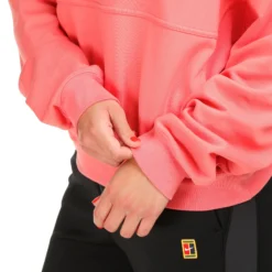 Nike Dri-Fit Court Heritage Fleece Felpa Con Cappuccio Donna - Corallo -Vendite Racchette da tennis 57032000 0 9
